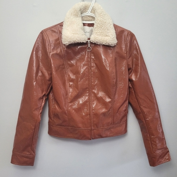 Aritzia Wilfred Tempest Vinyl Sherpa Aviator Jacket - Picture 7 of 14